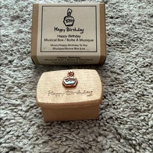 Happy Birthday Wooden Music Box - Natural Wood